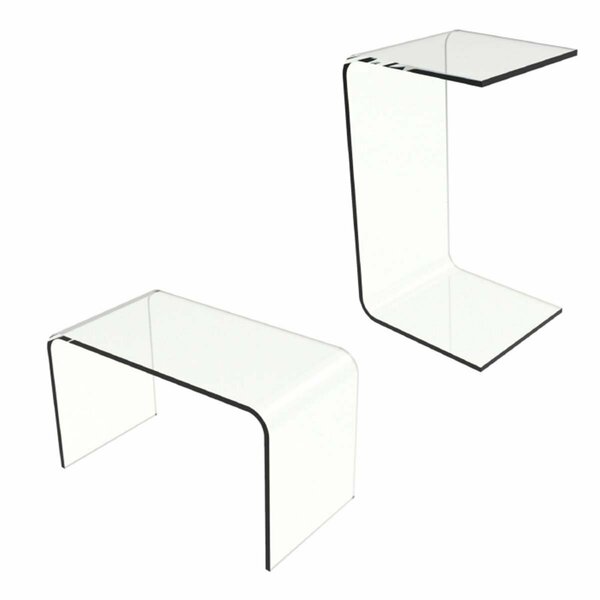 Daphnes Dinnette Acrylic Side Table - Clear - 24in. x 14in. x 12in. DA3250873